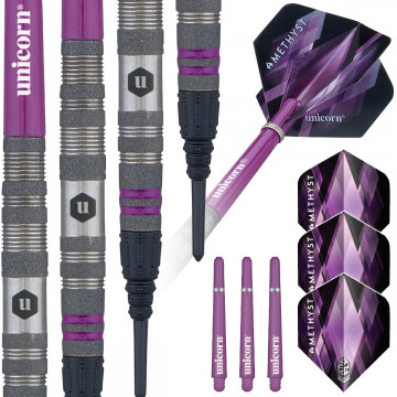 Amethyst Style 2 80% Tungsten Soft Tip Darts - 18G